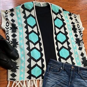 Red Camel Geometric Cardigan